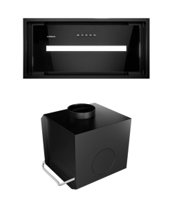 LANILIA Okap kuchenny podszafkowy do zabudowy LAMEZO 60.1 kolor BLACK + TURBINA TW 1.2 kolor BLACK ZESTAW-DARMOWA DOSTAWA