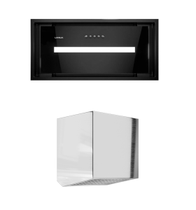 LANILIA Okap kuchenny podszafkowy do zabudowy LAMEZO 60.1  kolor BLACK + TURBINA TZ 1.1 kolor INOX ZESTAW-DARMOWA DOSTAWA