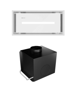 GLOBALO Okap kuchenny podszafkowy do zabudowy SAREDO 60.1 LINIA DESIGN kolor WHITE + TURBINA TW 3.1 kolor BLACK ZESTAW-DARMOWA DOSTAWA