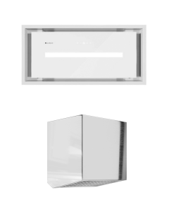 GLOBALO Okap kuchenny podszafkowy do zabudowy SAREDO 60.1 LINIA DESIGN  kolor WHITE + TURBINA TZ 1.1 kolor INOX ZESTAW-DARMOWA DOSTAWA