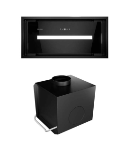 GLOBALO Okap kuchenny podszafkowy do zabudowy SAREDO 60.1 LINIA DESIGN kolor BLACK + TURBINA TW 1.2 kolor BLACK ZESTAW-DARMOWA DOSTAWA