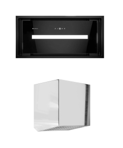 GLOBALO Okap kuchenny podszafkowy do zabudowy SAREDO 60.1 LINIA DESIGN kolor BLACK + TURBINA TZ 1.1 kolor INOX ZESTAW-DARMOWA DOSTAWA