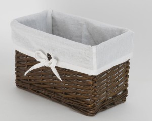 CORSAN - Kosz wiklinowy WENGE z wyściółką ECRU 30x20x15 cm 715S