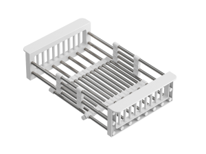 Quadron Wkładka ociekowa regulowana/koszyk do zlewozmywaka stalowy z wykończeniem w kolorze białym