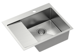 Quadron Unique Zlewozmywak stalowy jednokomorowy 62*48*20 cm z ociekaczem RUSSEL 116 SteelQ PRAWY kolor stal szczotkowana