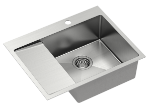 Quadron Unique Zlewozmywak stalowy jednokomorowy 62*48*20 cm z ociekaczem RUSSEL 116 SteelQ PRAWY kolor stal szczotkowana-DARMOWA DOSTAWA