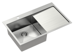 Quadron Unique Zlewozmywak stalowy jednokomorowy 78*48*20 cm z ociekaczem RUSSEL 111 SteelQ LEWY kolor stal szczotkowana