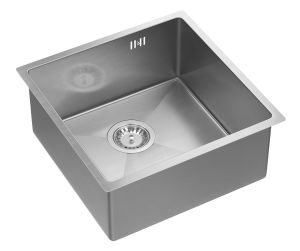Quadron Unique Zlewozmywak stalowy jednokomorowy podwieszany/wpuszczany 44*44*19 cm ANTHONY 50 SteelQ kolor stal szczotkowana-DARMOWA DOSTAWA