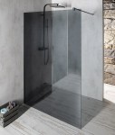 GELCO Kabina prysznicowa narożna VARIO BLACK WALK IN  130x200 profil czarny mat szkło dymione z powłoką Coated Glass bez wspornika GX1313GX1014