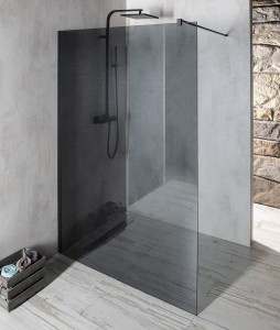 GELCO Kabina prysznicowa narożna VARIO BLACK WALK IN  130x200 profil czarny mat szkło dymione z powłoką Coated Glass bez wspornika GX1313GX1014