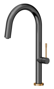 Quadron Unique Bateria zlewozmywakowa stalowa HALEY T LINE GRAPHITE METAL kolor grafit/wykończenie miedź-DARMOWA DOSTAWA