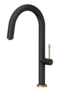 Quadron Unique Bateria zlewozmywakowa stalowa HALEY T LINE PURE CARBON kolor czarny mat/wykończenie miedź-DARMOWA DOSTAWA