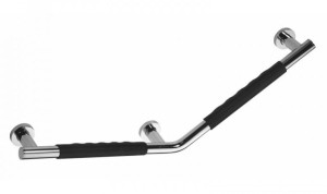 SAPHO - Poręcz kątowa 130° uniwersalna z antypoślizgowym uchwytem lewa kolor chrom XR508