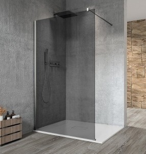 GELCO Kabina prysznicowa narożna VARIO CHROM WALK IN  130x200 profil chrom szkło dymione z powłoką Coated Glass bez wspornika GX1313GX1010