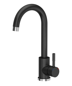 Quadron POP Bateria zlewozmywakowa stalowa KATE BLACK DOTTED kolor czarny