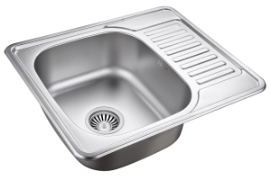 Quadron POP Zlewozmywak stalowy jednokomorowy 58*48*18 cm z ociekaczem KEVIN 116 SteelQ kolor  satynowy