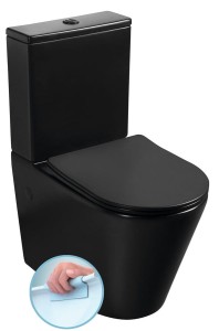 SAPHO Kompakt WC PACO RIMLESS kolor CZARNY MAT odpływ uniwersalny bez deski PC1012WRB