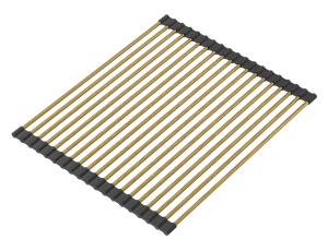 Quadron Rollmata  do zlewozmywaka stalowa 430 x 320 mm  w kolorze złotym z wykończeniem silikonowym czarnym