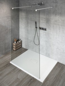 GELCO Kabina prysznicowa przyścienna VARIO WHITE WALK IN  130x200 szkło przezroczyste z powłoką Coated Glass GX1213GX2215