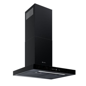 GLOBALO Okap kuchenny przyścienny LONATIO 60.1 LINIA DESIGN stal / szkło hartowane kolor BLACK-DARMOWA DOSTAWA
