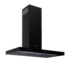 GLOBALO Okap kuchenny przyścienny LONATIO 90.1 LINIA DESIGN stal / szkło hartowane kolor BLACK-DARMOWA DOSTAWA