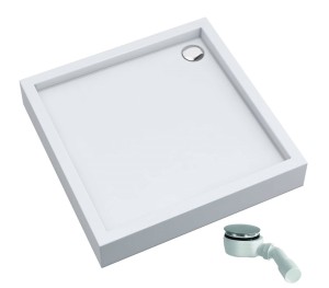 SCHEDPOL SCHEDLINE COLLECTION Brodzik kwadratowy zintegrowany FAVORY PLUS SMOOTH WHITE 90x90x16 z systemem STABILSOUND PLUS 3ST.F1K-9090 GRATIS SYFON 90 MM-Darmowa dostawa
