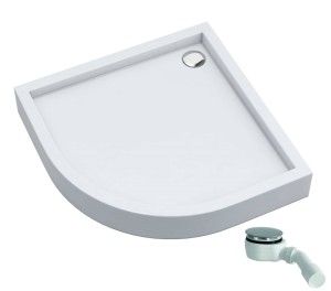 SCHEDPOL SCHEDLINE COLLECTION Brodzik półokrągły zintegrowany FAVORY PLUS SMOOTH WHITE 80x80x16 z systemem STABILSOUND PLUS 3ST.F1O-8080 GRATIS SYFON 90 MM-Darmowa dostawa