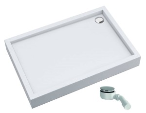 SCHEDPOL SCHEDLINE COLLECTION Brodzik prostokątny zintegrowany FAVORY PLUS SMOOTH WHITE 90x120x16 z systemem STABILSOUND PLUS 3ST.F1P-90120 GRATIS SYFON 90 MM-Darmowa dostawa