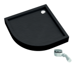 SCHEDPOL SCHEDLINE COLLECTION Brodzik półokrągły zintegrowany FAVORY PLUS BLACK STONE 90x90x16 z systemem STABILSOUND PLUS 3ST.F1O-9090C/ST GRATIS SYFON 90 MM-Darmowa dostawa