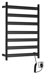 SAPHO Suszarka elektryczna ELIAS 49x73x11 cm 105W  z podświetlanym wyłącznikiem kolor czarny mat EB550