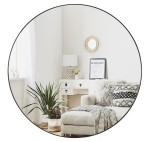 OK STYL - Lustro okrągłe ścienne LOFT w czarnej ramie 70 cm