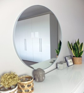 OK STYL - Lustro okrągłe ścienne LOFT w srebrnej ramie 70 cm