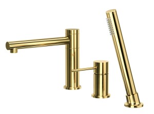 CORSAN - Bateria LUGO wannowa 3-otworowa złota CMB7542GL - DARMOWA DOSTAWA