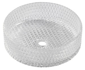 SAPHO Umywalka szklana nablatowa MARAGUA okrągła bez przelewu 39,5x39,5x12 cm kolor PRZEZROCZYSTY TY214CL