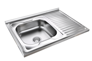 Quadron POP Zlewozmywak stalowy jednokomorowy lewy nakładany 80*60*15 cm z ociekaczem ROBIN  111 SteelQ bez otworu kolor satyna