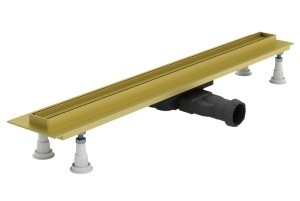 SCHEDPOL SCHEDLINE COLLECTION Odpływ liniowy SLIGHT LINE LOW GOLD 90x3,5x6,5 cm z maskownicą SLIGHT-PLATE GOLD (do zabudowy płytkami) SOLPLZ-90035LOW-Darmowa dostawa