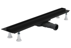 SCHEDPOL SCHEDLINE COLLECTION Odpływ liniowy SLIGHT LINE LOW BLACK 70x3,5x6,5 cm z maskownicą SLIGHT-PLATE BLACK (do zabudowy płytkami) SOLPLB-70035LOW-Darmowa dostawa