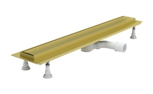 SCHEDPOL SCHEDLINE COLLECTION Odpływ liniowy REGULAR LINE GOLD 100x8x8 cm z maskownicą STEEL-GOLD SOLSTZ-100080-Darmowa dostawa