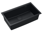 Quadron Unique Zlewozmywak granitowy jednokomorowy podwieszany 76*45*23,5 cm LOGAN 110 PURE CARBON z syfonem save space w kolorze czarnym-DARMOWA DOSTAWA