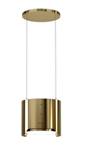 GLOBALO Okap kuchenny wyspowy okrągły ARENOFLOW 39.4 LINIA DESIGN kolor LIGHT GOLD-DARMOWA DOSTAWA