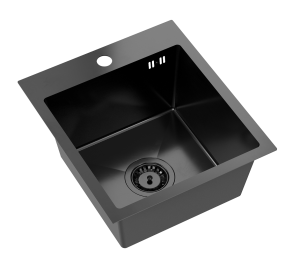 Quadron POP STALLOVE Zlewozmywak stalowy jednokomorowy 40*45*20 cm LUKE 90 SteelQ kolor PVD black metal