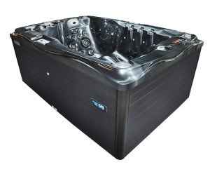 HYDROSAN - Wanna SPA Jacuzzi ogrodowe z hydromasażem 2-osobowa 200x135 cm 230V CZARNA FALA OBUDOWA ANTRACYT SPA749
