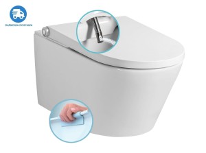 SAPHO - Miska wisząca WC VEEN CLEAN RIMLESS ze zintegrowanym elektronicznym bidetem i deską 37x59,3 cm kolor BIAŁY VE421-DARMOWA DOSTAWA