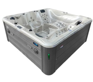HYDROSAN - Wanna SPA Jacuzzi ogrodowe z hydromasażem 5-osobowa 230x230 cm CAPPUCCINO OBUDOWA SZARA SPA702