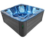 HYDROSAN - Wanna SPA Jacuzzi ogrodowe z hydromasażem 5-osobowa 230x230 cm NIEBIESKA FALA OCEANU OBUDOWA SZARA SPA702
