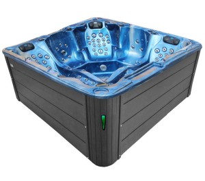 HYDROSAN - Wanna SPA Jacuzzi ogrodowe z hydromasażem 5-osobowa 230x230 cm NIEBIESKA FALA OCEANU OBUDOWA SZARA SPA702