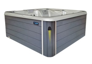 HYDROSAN - Wanna SPA Jacuzzi ogrodowe z hydromasażem 4-osobowa 200x200 cm BIAŁA PERŁA OBUDOWA SZARA SPA566