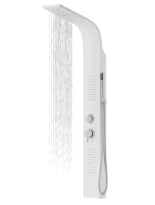 Corsan - Panel prysznicowy ALTO LED z mieszaczem, kolor BIAŁY A017MWHLED - Darmowa dostawa