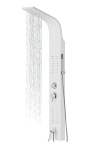 Corsan - Panel prysznicowy ALTO LED z termostatem i wylewką, kolor BIAŁY A017TWHLEDW - Darmowa dostawa