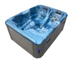 HYDROSAN - Wanna SPA Jacuzzi ogrodowe z hydromasażem 3-osobowa 210x160 cm NIEBIESKA FALA OCEANU OBUDOWA SZARA SPA102